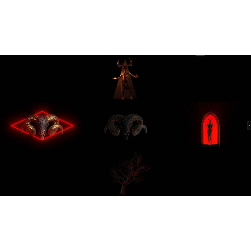 🎥 VJ LOOP | 🦇 Halloween Dark Horns ⚡ Lightning Totem & Smoke Mysterious Vibes 🌫️ [ MICHIGO STUDIO ]