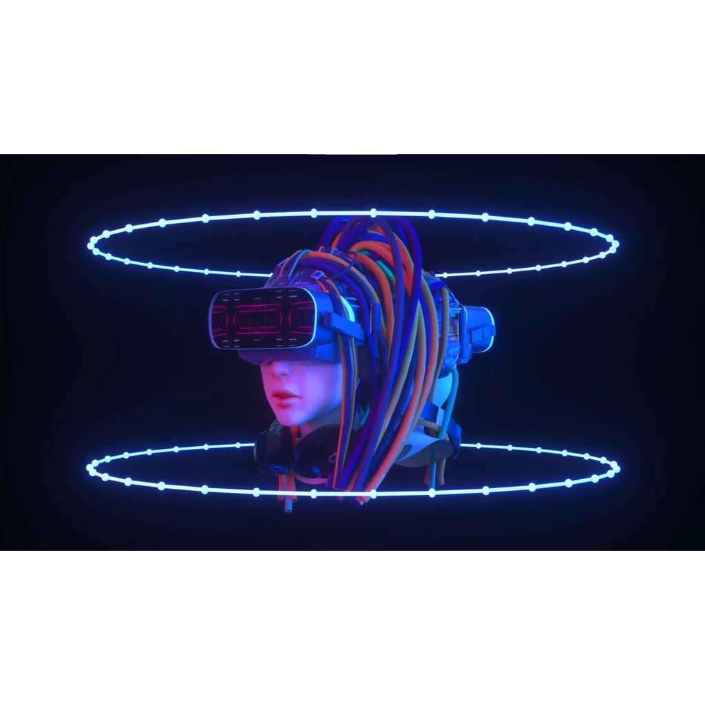 VJ LOOP | 👧 Cyberpunk Girl Aerial Mood Visual – Rhythmic LED Big Screen VJ 🌌⚡ [MICHIGO STUDIO]