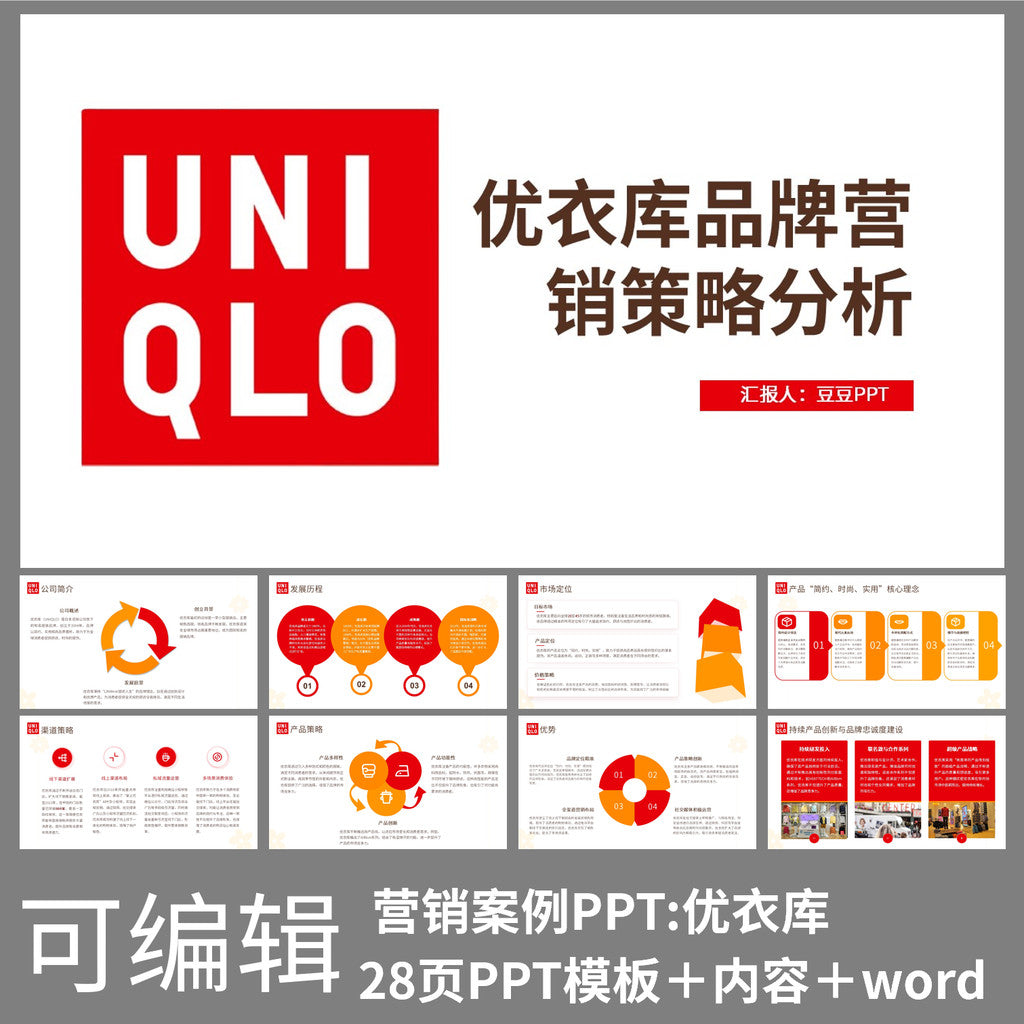 POWERPOINT TEMPLATE 46 | 👕 UNIQLO Brand Marketing Strategy Case Study Research Report PPT Template [ MICHIGO STUDIO ]