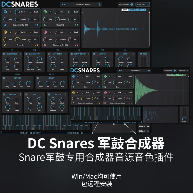 🥁 DC Snares | Snare Synthesizer & Soft Instrument Plugin for Electronic Drum Sounds [MICHIGO STUDIO]