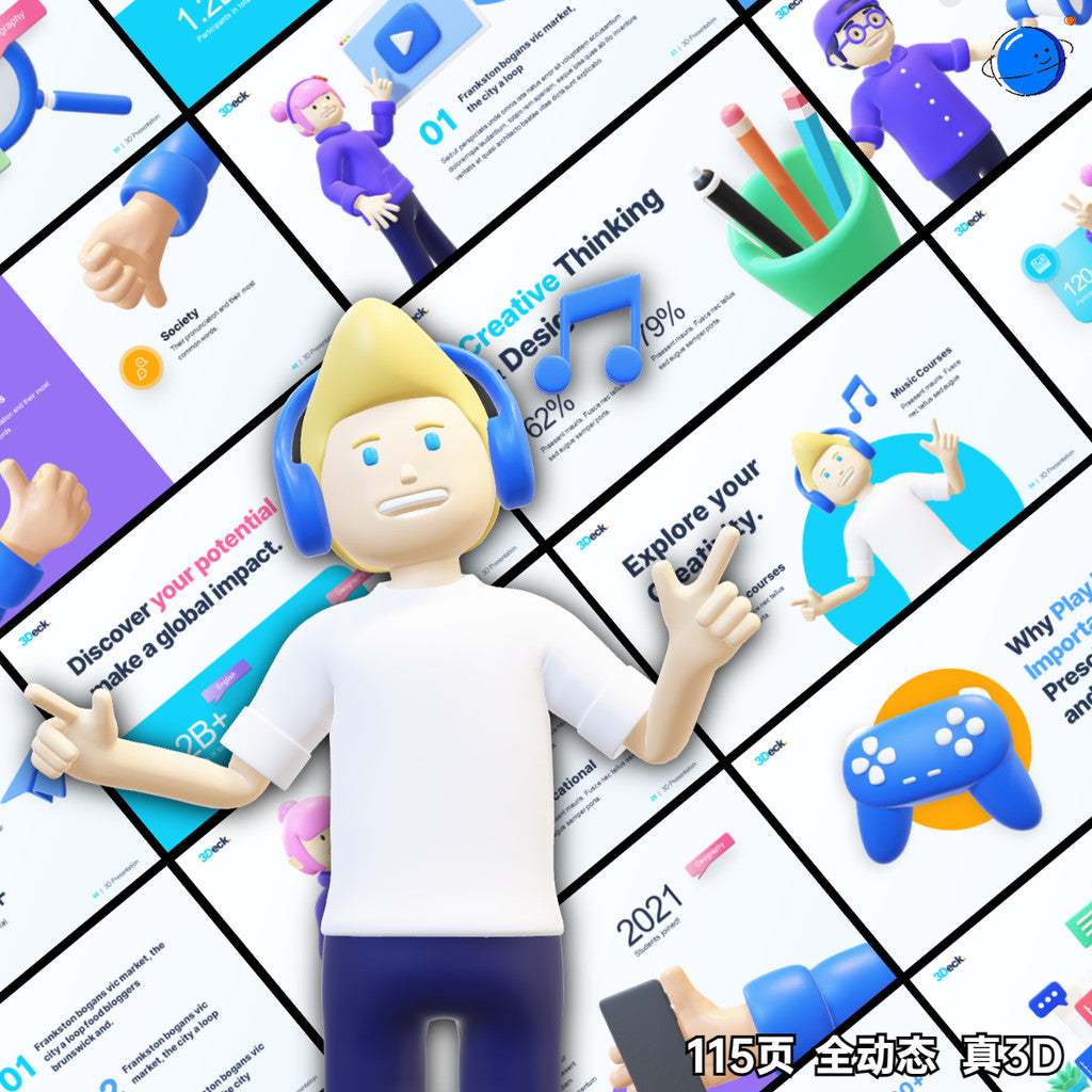 POWERPOINT TEMPLATE 33 | 🌀 Full 3D Dynamic Stylish Product Introduction Animated Pitch Deck PPT Template