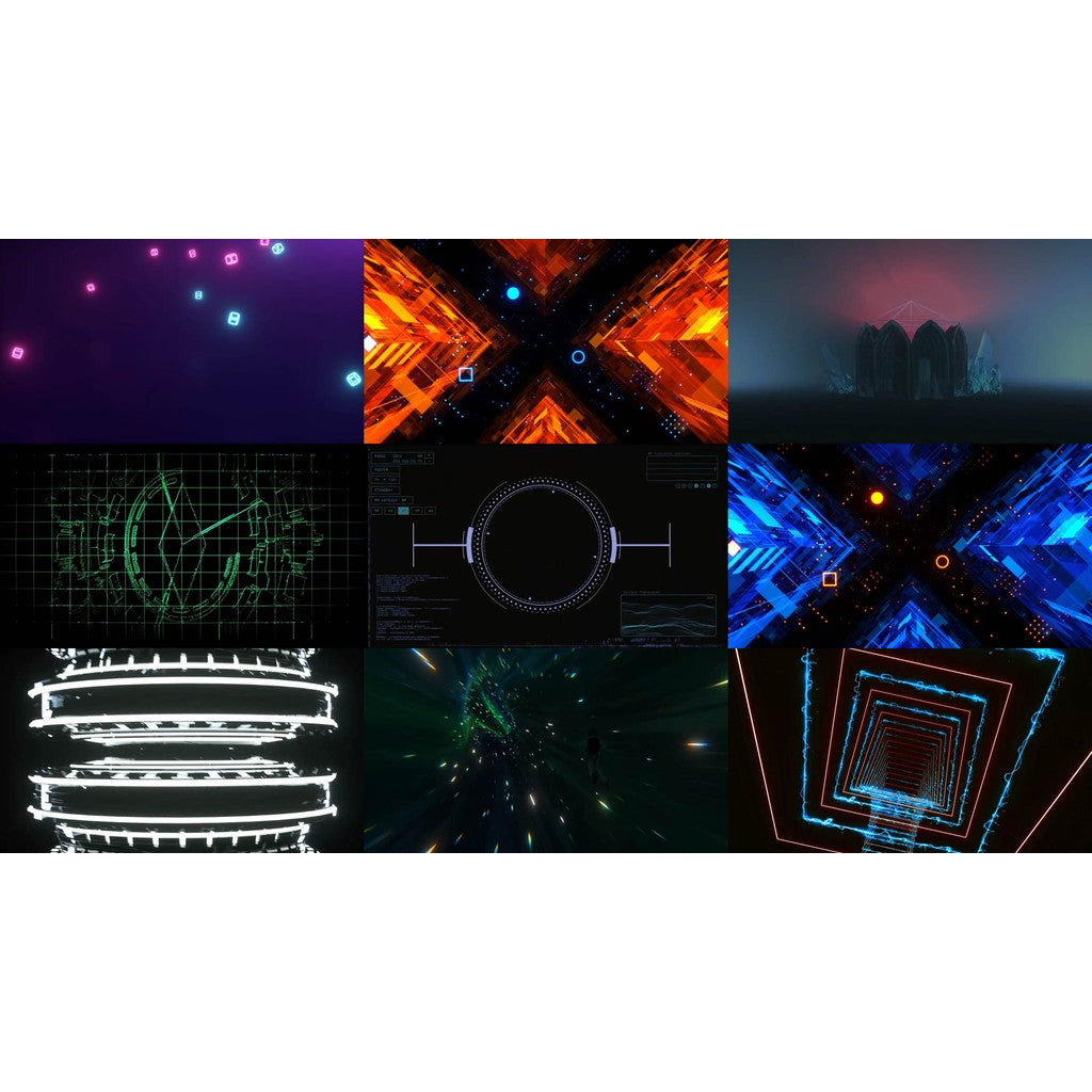 🎥 VJ LOOP | Abstract Space Tunnel Rhythm Line LED Visuals for Bar 📡📈🌌 [ MICHIGO STUDIO ]