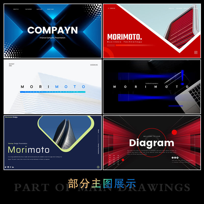 POWERPOINT TEMPLATE 312 | 💼 High-End Business Europe & America Minimalist Grand Work Summary Roadshow PPT