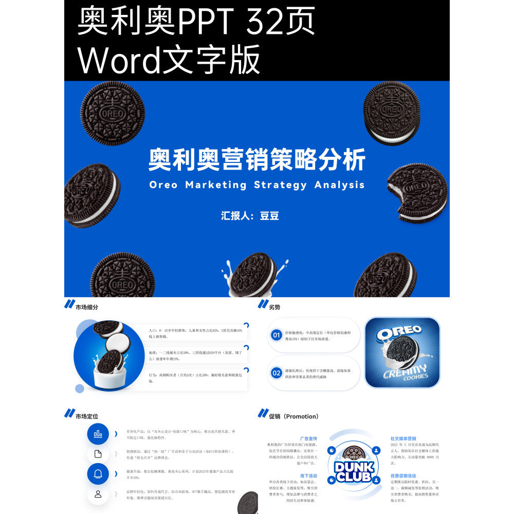 POWERPOINT TEMPLATE 38 | 🍪 OREO Brand Marketing Strategy Research Class Report PPT Template [ MICHIGO STUDIO ]