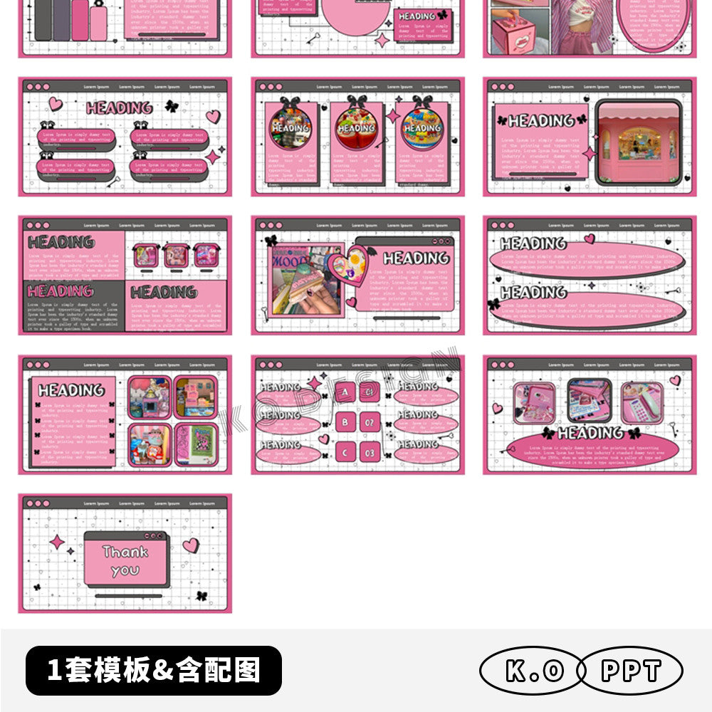 POWERPOINT TEMPLATE 4 | 💖 Pink Fashion Trend Student Study Plan Retro Collage PPT Template [ MICHIGO STUDIO ]