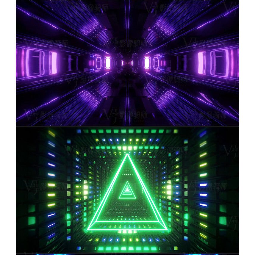 🎥 VJ LOOP | Futuristic 3D Tunnel Rush Club LED Wall Visuals 4K 🚀🌌 [MICHIGO STUDIO]