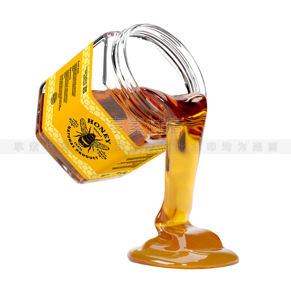 🎨 PSD TEMPLATE | Honey Jar Glass Bottle Label Packaging Mockup [MICHIGO STUDIO]