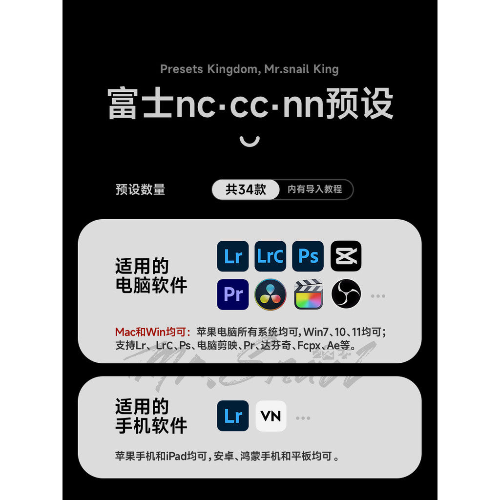 📸 Mr.301 Fuji NC CC Film NN Simulate - Lightroom Preset (Mobile, PS, PR)