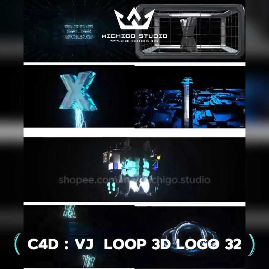 🌀 VJ 3D LOOP LOGO  | Custom C4D + Octane for DJ, Club & KTV [32]