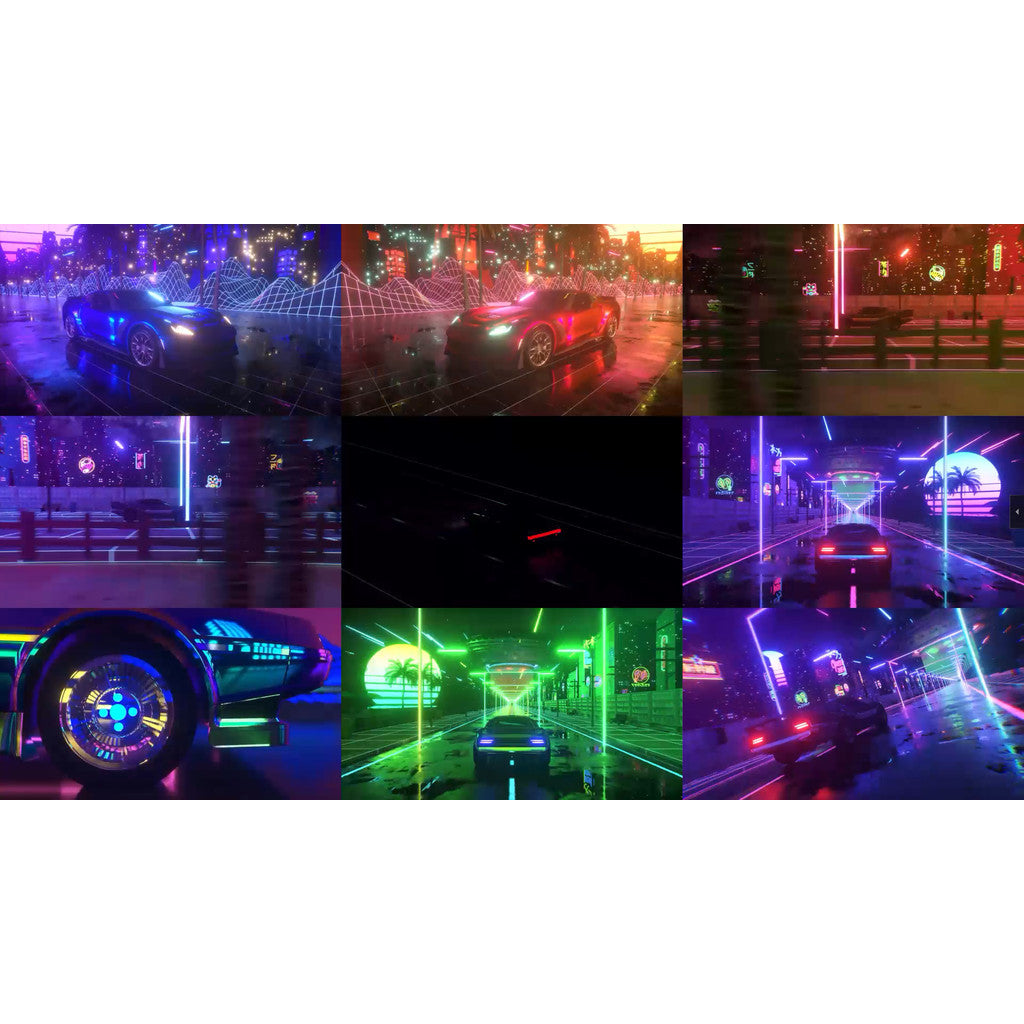 🎥 VJ LOOP | Vaporwave Retro Neon Car Rap Visuals for Club Stage 🟣🚗🎶 [ MICHIGO STUDIO ]