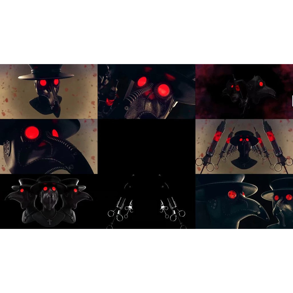 🎥 VJ LOOP | Plague Doctor Rhythm LED Visuals for Bar Stage 🦠🕴️🔊 [ MICHIGO STUDIO ]
