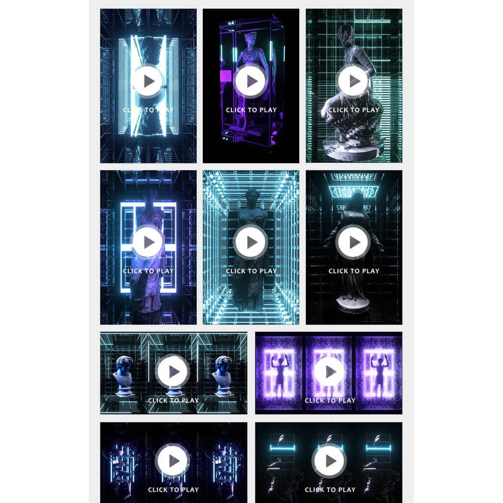 🎥 VJ LOOP | Cyber Naked-Eye 3D Ice Sculpture Portrait – LED Vertical Club Visual ❄️🧊👤 [ MICHIGO STUDIO ]