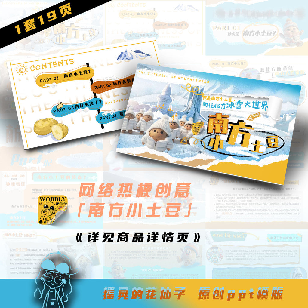 POWERPOINT TEMPLATE 10 | 🥔 Trendy Collage Hot Topic Winter Theme Funny PPT Template [ MICHIGO STUDIO ]