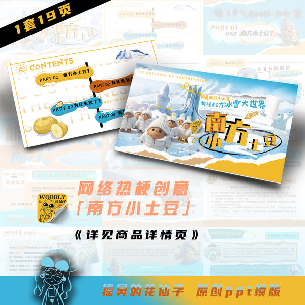 POWERPOINT TEMPLATE 10 | 🥔 Trendy Collage Hot Topic Winter Theme Funny PPT Template [ MICHIGO STUDIO ]