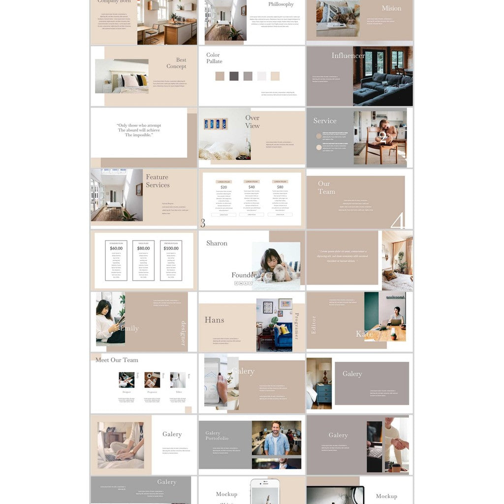POWERPOINT TEMPLATE 100 | 🎨 Creative Portfolio Resume Artistic Minimalist Layout PPT Template NEW [ MICHIGO STUDIO ]