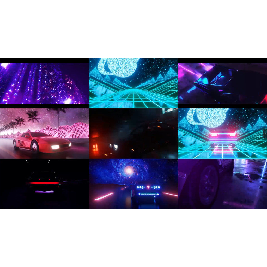 🎥 VJ LOOP | Vaporwave Retro Neon Car Rap Visuals for Club Stage 🟣🚗🎶 [ MICHIGO STUDIO ]