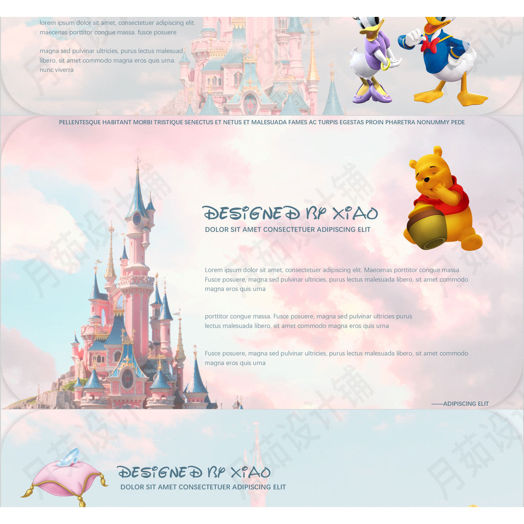 POWERPOINT TEMPLATE 144 | 🏰 Disney Disneyland Animation Cute Editable PPT Cartoon Student Presentation