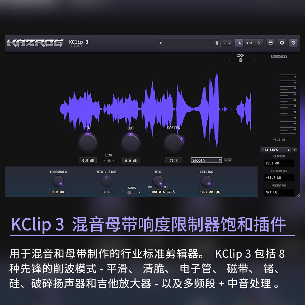 🎧 Kazrog KClip 3 | Mixing & Mastering Loudness Maximizer, Compressor, Clipper & Limiter Plugin [MICHIGO STUDIO]