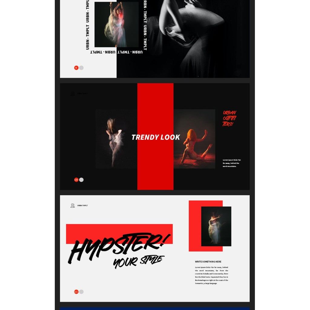 POWERPOINT TEMPLATE 32 | 🎨 Artistic Minimalist Graduation Portfolio Creative Unique Layout PPT Template