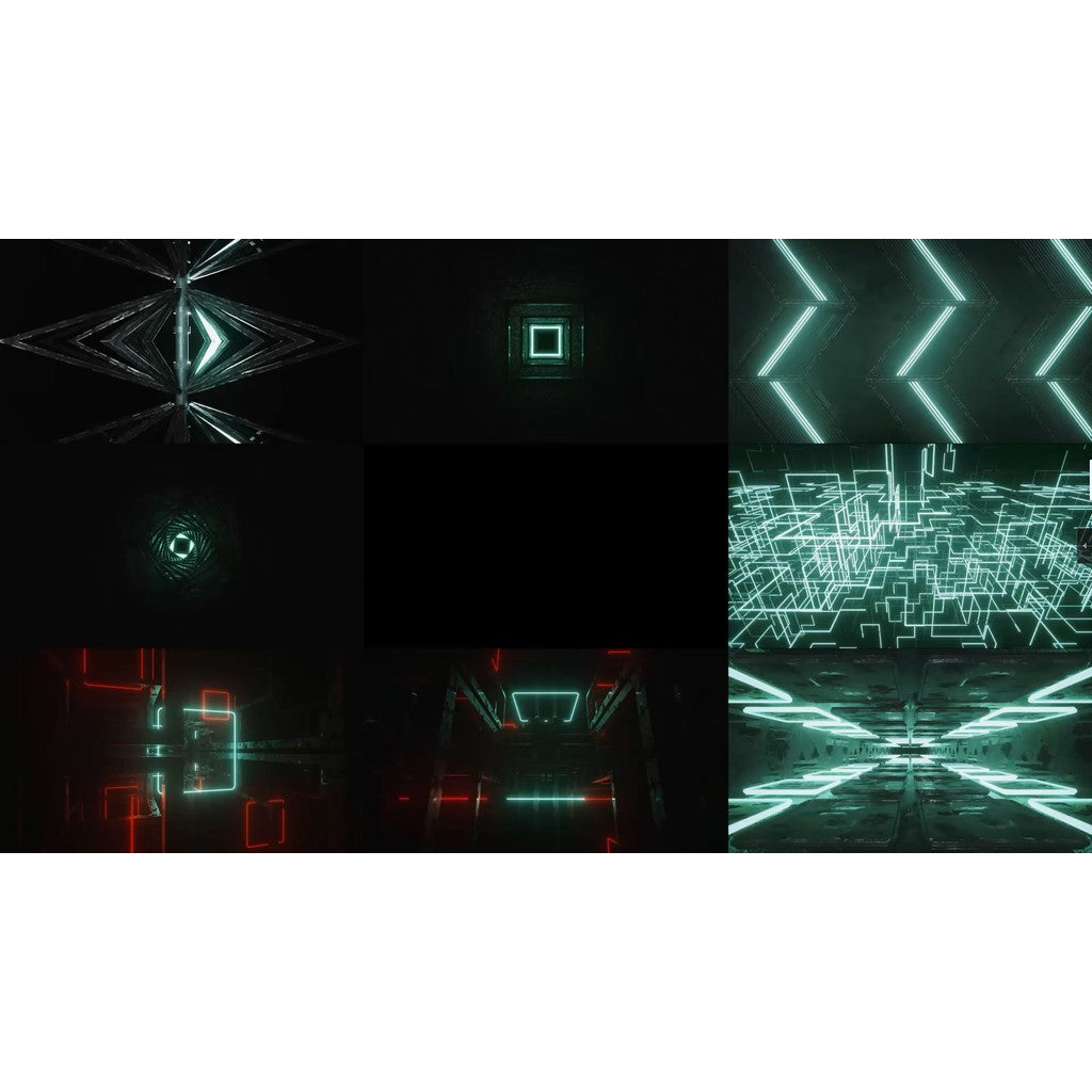 🎥 VJ LOOP | Red-Green Line Rhythm Club LED Visuals for VJ Performance 🔴🟢📈 [ MICHIGO STUDIO ]