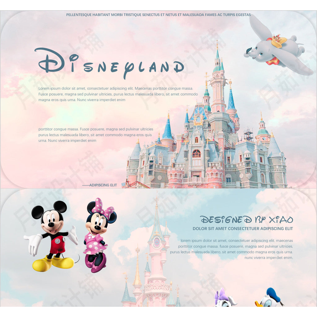 POWERPOINT TEMPLATE 144 | 🏰 Disney Disneyland Animation Cute Editable PPT Cartoon Student Presentation