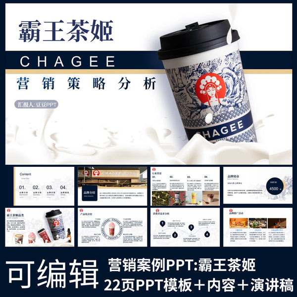 POWERPOINT TEMPLATE 82 | 🫖 Bawang Chaji Brand Marketing Strategy Analysis Report PPT Template [ MICHIGO STUDIO ]