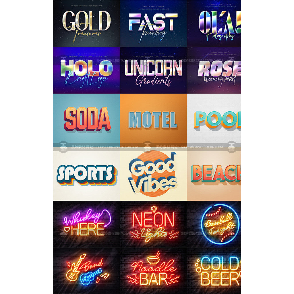 🎨 PSD TEMPLATE | Metallic 3D Text Effect Smart Layer Style PSD Template [MICHIGO STUDIO]