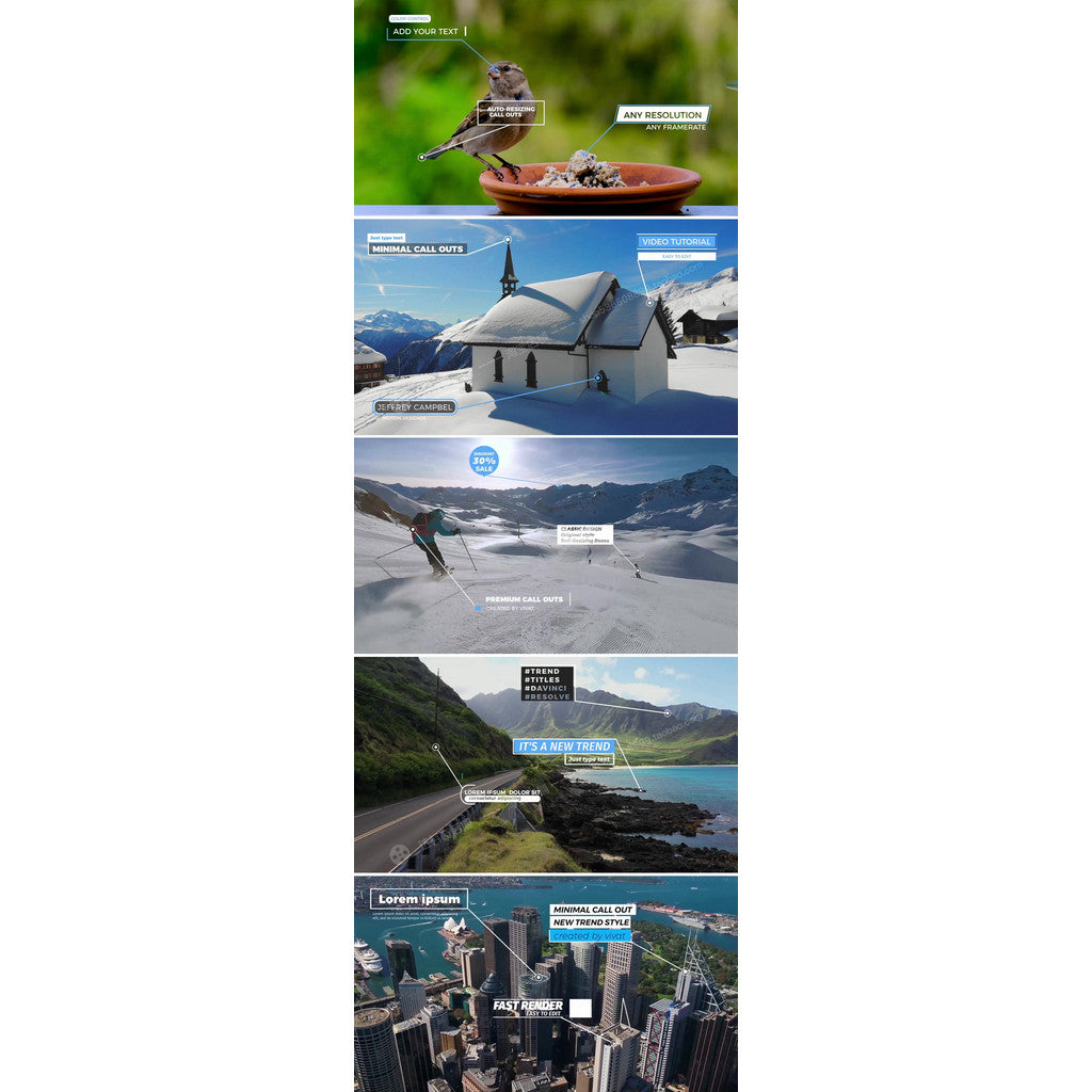 📍 Call Out Titles | 15 Tracking Auto Resize Annotation Presets [MICHIGO STUDIO]