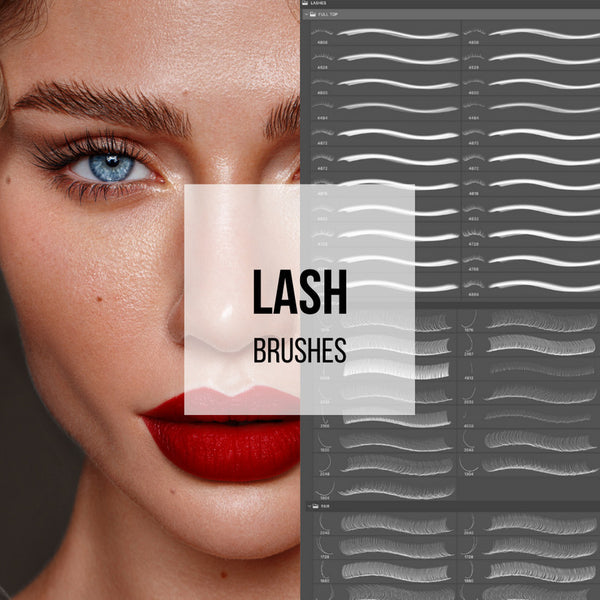 🖌️ PS BRUSHES | 96 Realistic Eyelash Brushes 👁️ Natural & Voluminous Lash Effects [ MICHIGO STUDIO ]