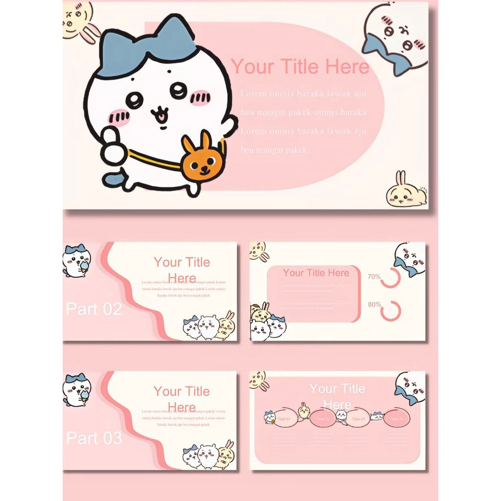 POWERPOINT TEMPLATE 115 | 🐰 6 Chiikawa PPT Templates Usagy PPT Templates [ MICHIGO STUDIO ]