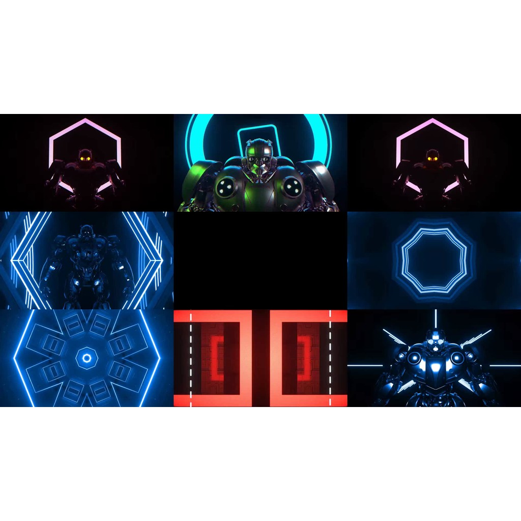 🎥 VJ LOOP | Industrial Mechanical Tech Line Abstract Rhythm LED Background ⚙️📈🔩 [ MICHIGO STUDIO ]