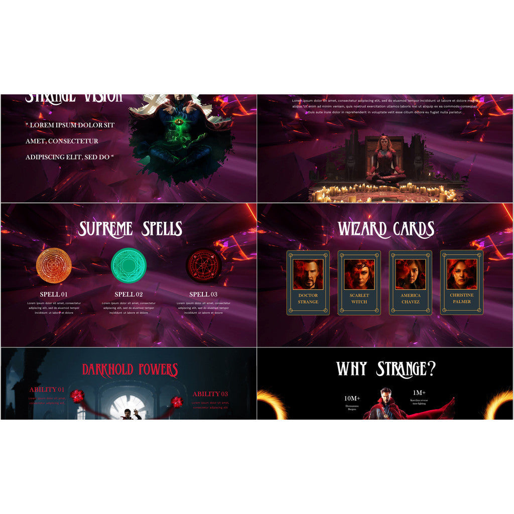 POWERPOINT TEMPLATE 315 | 🧙‍♂️ Doctor Strange Movie Introduction Review Recommendation English PPT