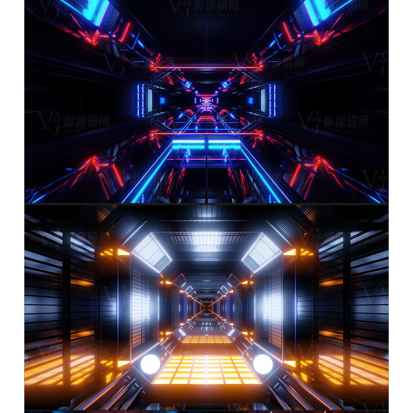 🎥 VJ LOOP | Futuristic 3D Tunnel Rush Club LED Wall Visuals 4K 🚀🌌 [MICHIGO STUDIO]