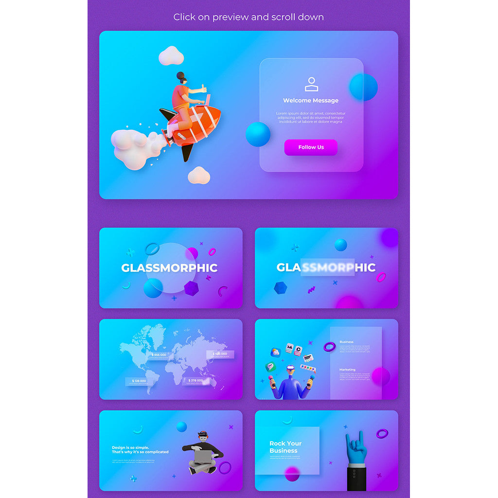 POWERPOINT 265 | 📊 Animated Charts Logic Mind Map Technology Data Visualization