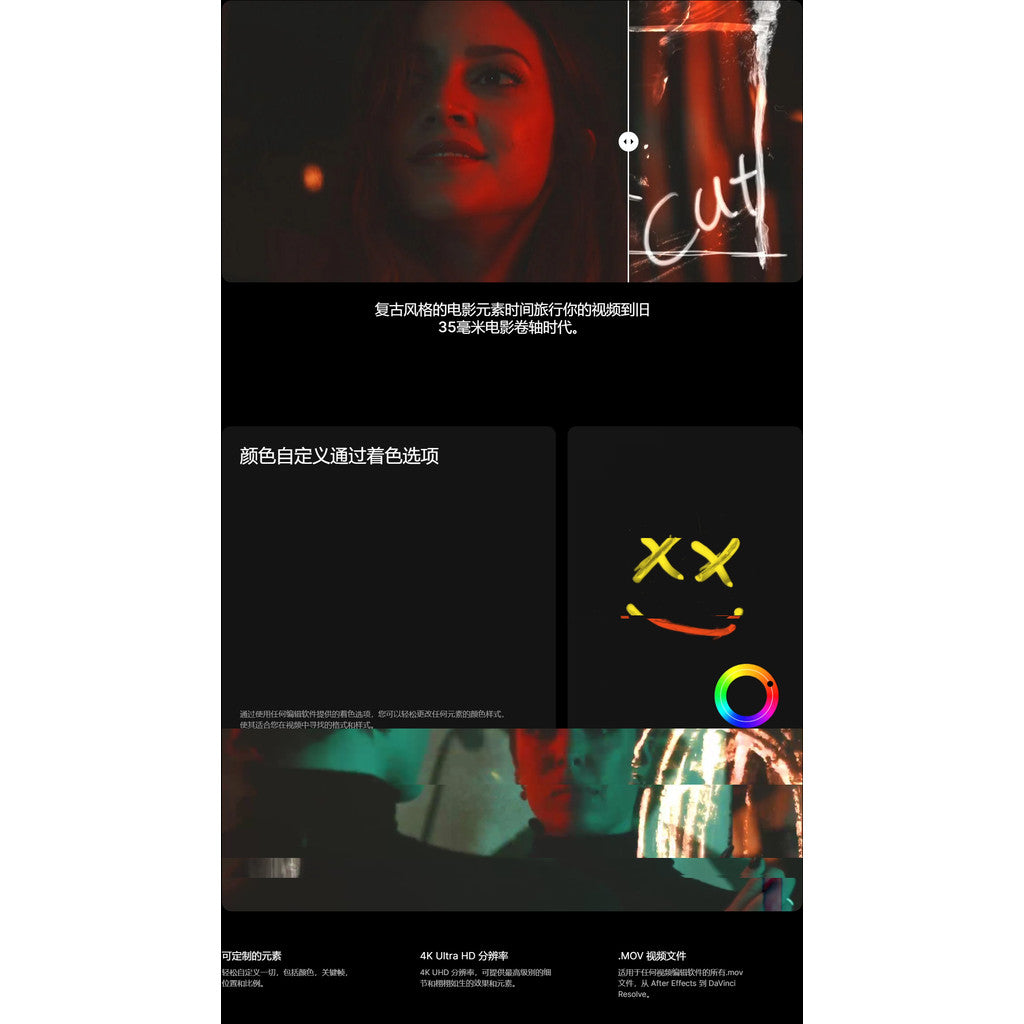 🎞️ 35mm Film Overlays | 114 Classic Dust, Scratch, Burn Textures [MICHIGO STUDIO]