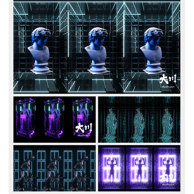 🎥 VJ LOOP | Cyber Naked-Eye 3D Ice Sculpture Portrait – LED Vertical Club Visual ❄️🧊👤 [ MICHIGO STUDIO ]