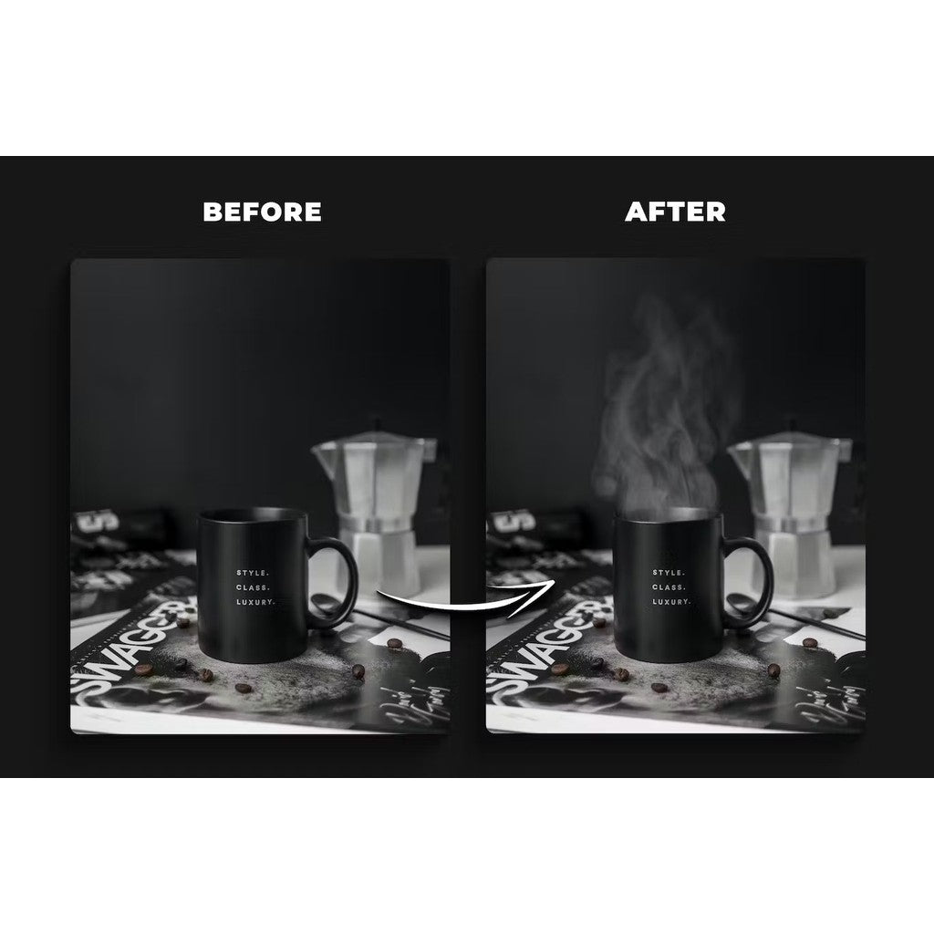 🖌️ PS BRUSHES | 20 Vertical Steam & Smoke Effect Brushes ☁️ Advertising Design [ MICHIGO STUDIO ]