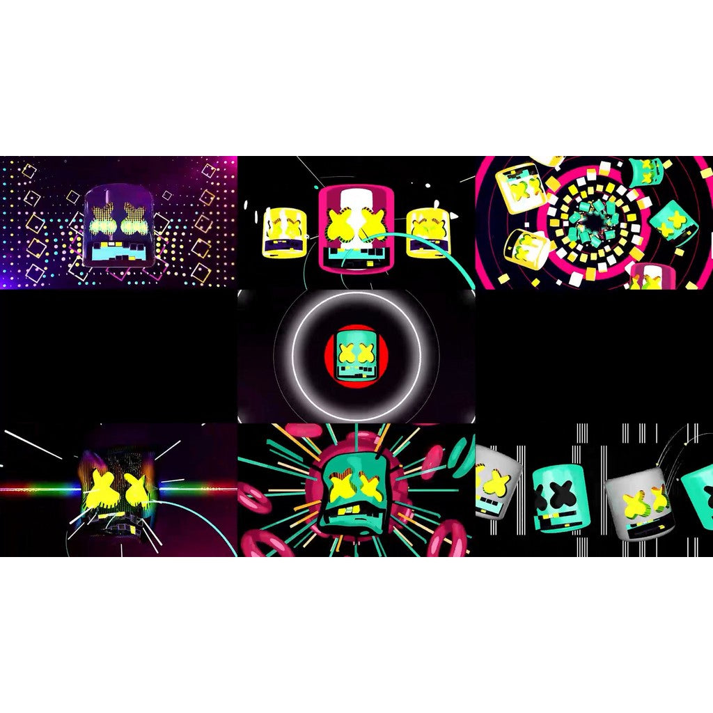 🎥 VJ LOOP | Marshmallow Cartoon Bounce Rhythm LED Visuals for Club 🍬😋🎶 [ MICHIGO STUDIO ]