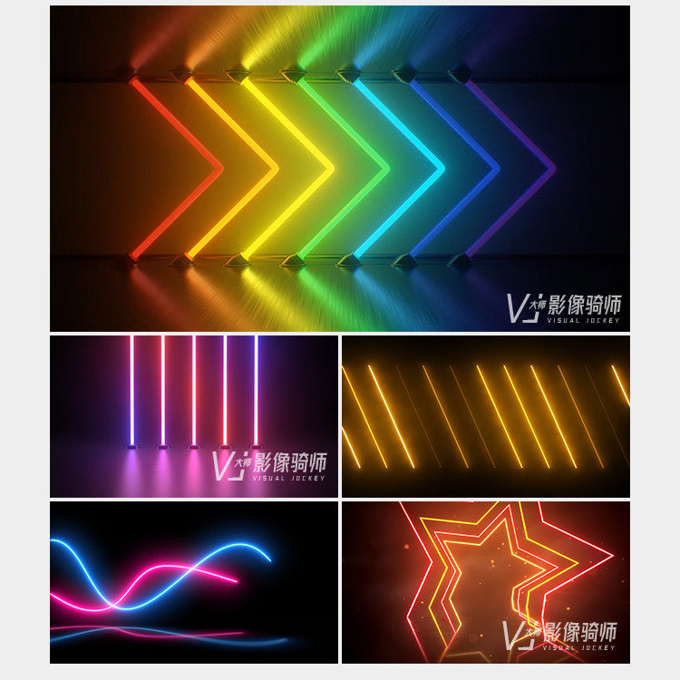 🎥 VJ LOOP | Neon Light Beam Stage for Bar Nightclub Livestream LED Background 4K 🌈🔊 [MICHIGO STUDIO]