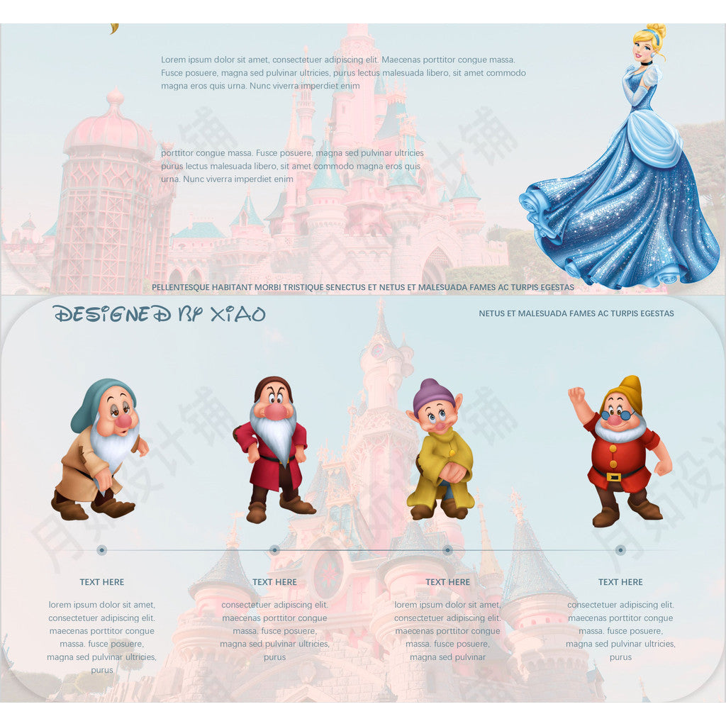 POWERPOINT TEMPLATE 144 | 🏰 Disney Disneyland Animation Cute Editable PPT Cartoon Student Presentation