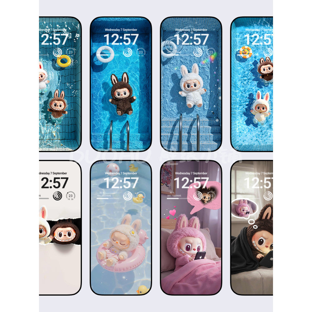 470+ Cute Labubu Live Wallpapers 🏊‍♂️📲 – Pop Mart Pool Edition (Light Effect) 💖🌟[ MICHIGO STUDIO ]