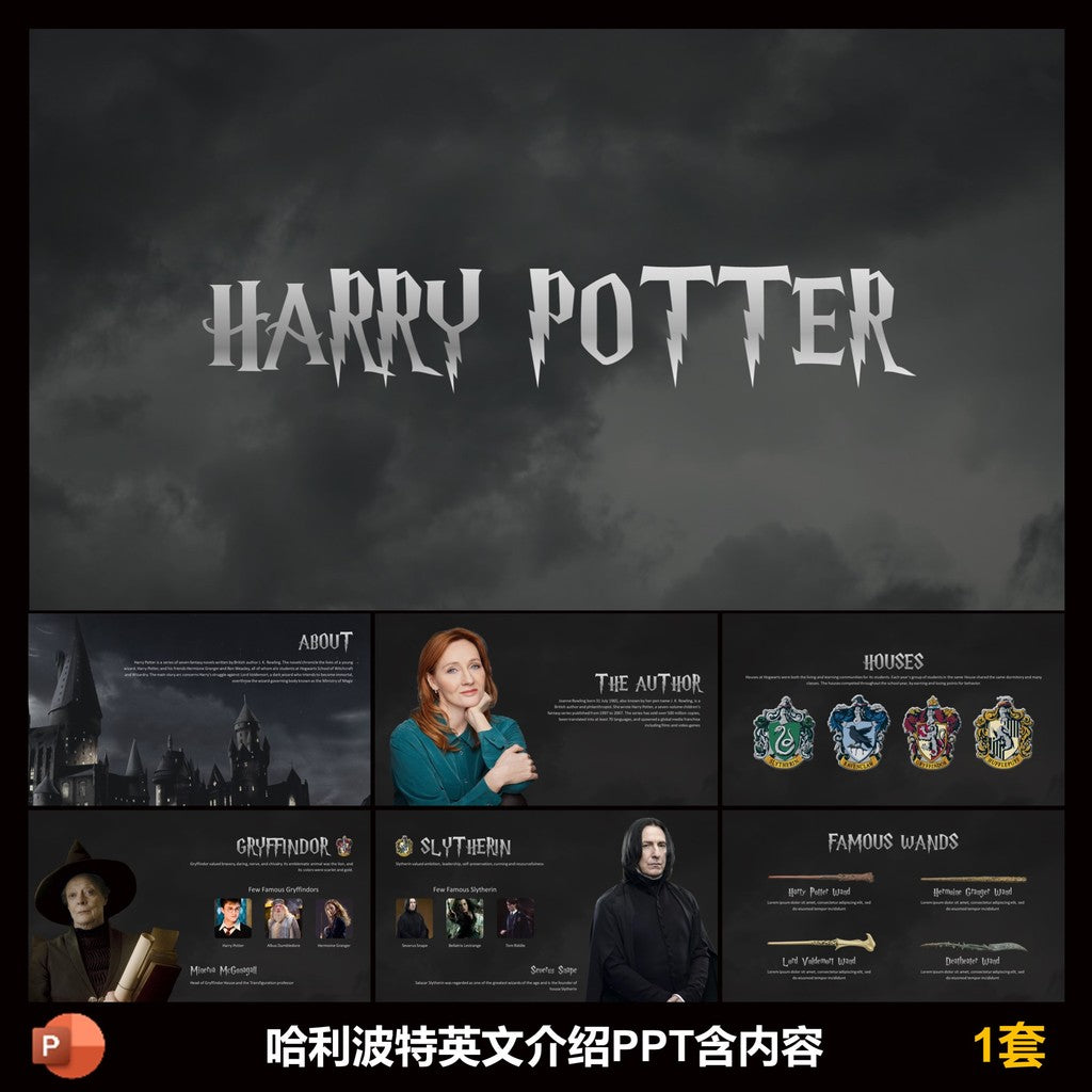 PPT | 🧙‍♂️ Harry Potter Movie Review & Book Sharing Dynamic Presentation 15 Slides [MICHIGO STUDIO]