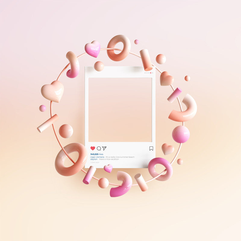 🎨 PSD TEMPLATE | 3D Shapes Instagram Photo Share Background PSD [MICHIGO STUDIO]