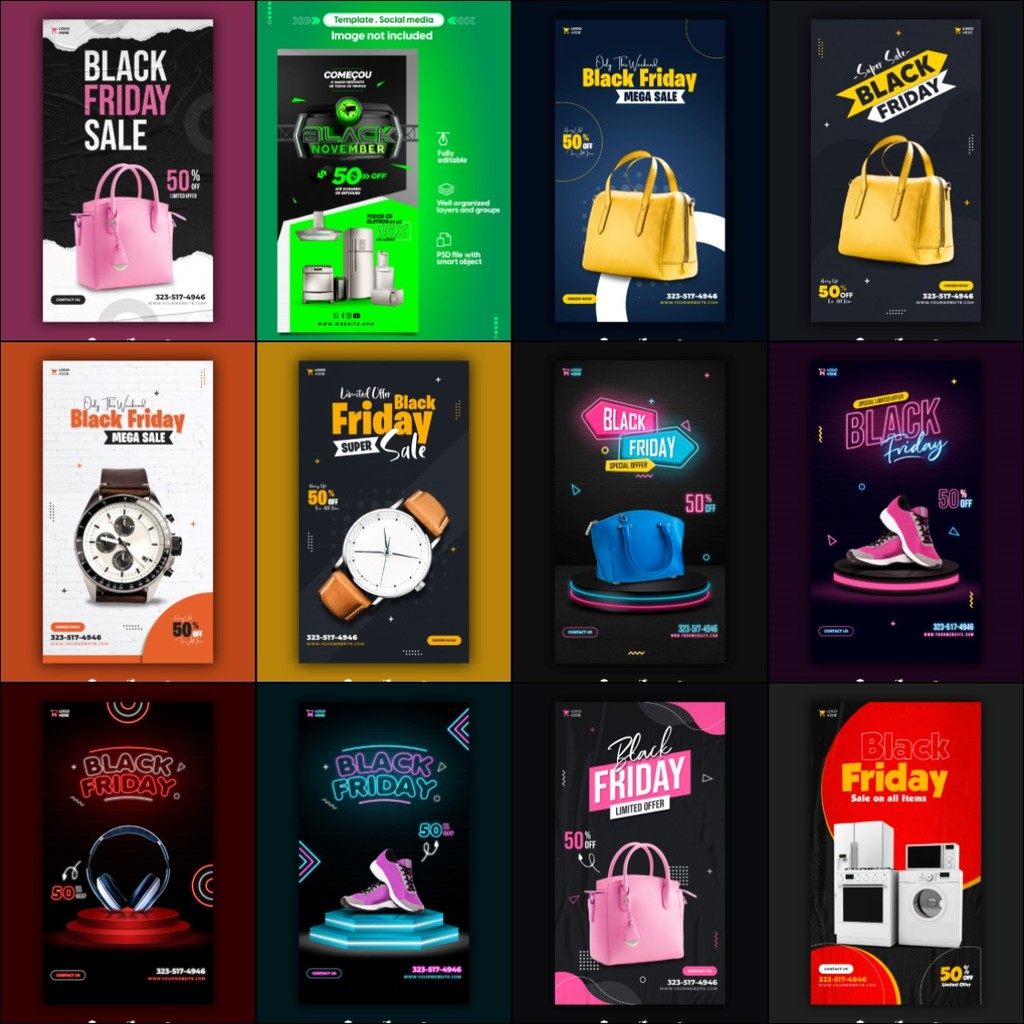 🎨 PSD TEMPLATE | Black Friday Promotion Banner Template [MICHIGO STUDIO]