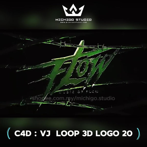 🌀 VJ 3D LOOP LOGO  | Custom C4D + Octane for DJ, Club & KTV [20]
