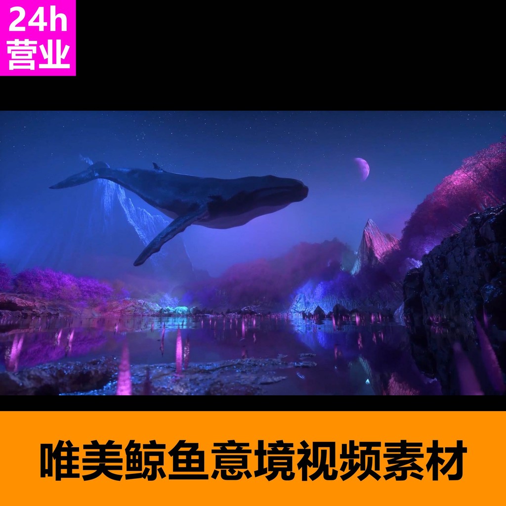 🎥 VJ LOOP | Whale Ocean Dreamy Hologram Immersive Stage Visuals 🐋🌊✨ [ MICHIGO STUDIO ]
