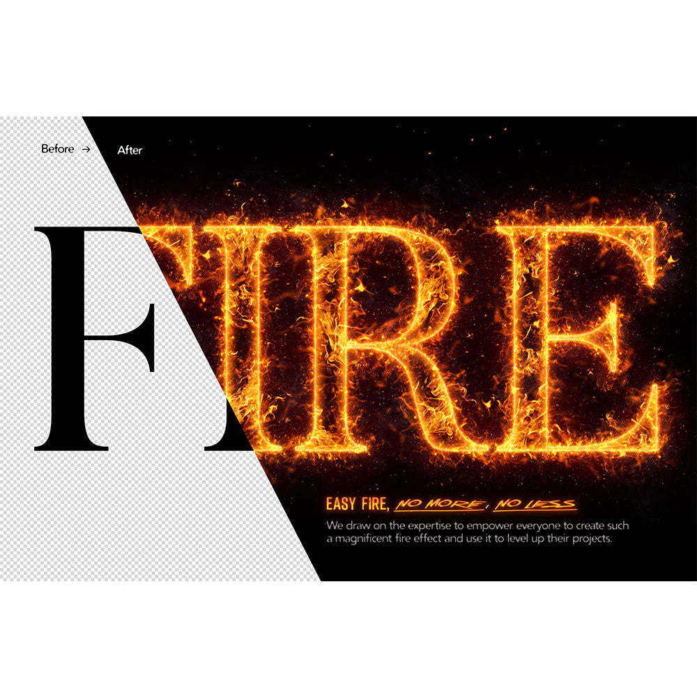 🎨 PSD TEMPLATE | Fire/Flame Smoke Text Effect Action Presets [MICHIGO STUDIO]