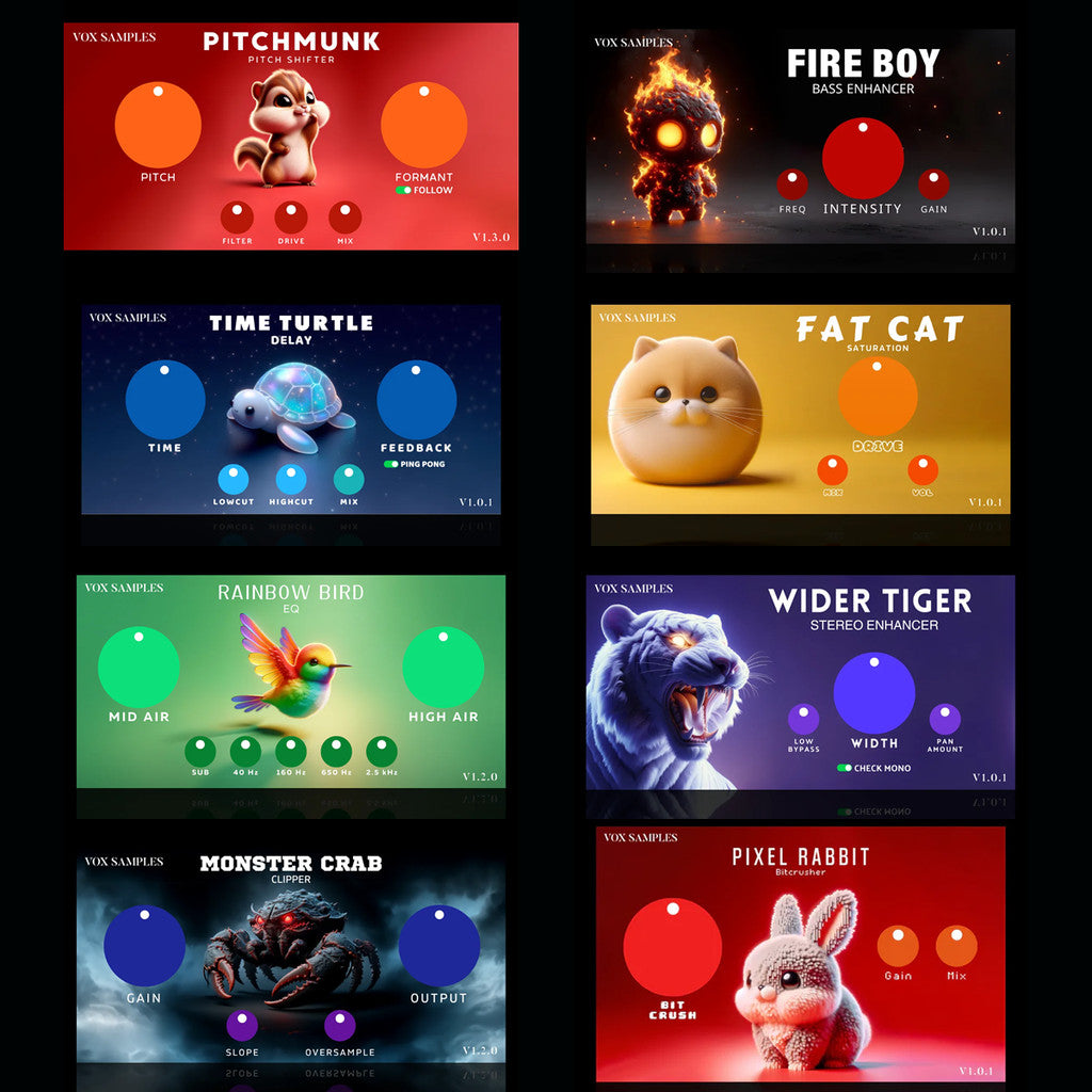 🎛️ Vox Samples FX Suite | 8 Compact VST3/AU Plugins – Tube Distortion, EQ, Delay, Stereo Enhancer 🎚️ [MICHIGO STUDIO]