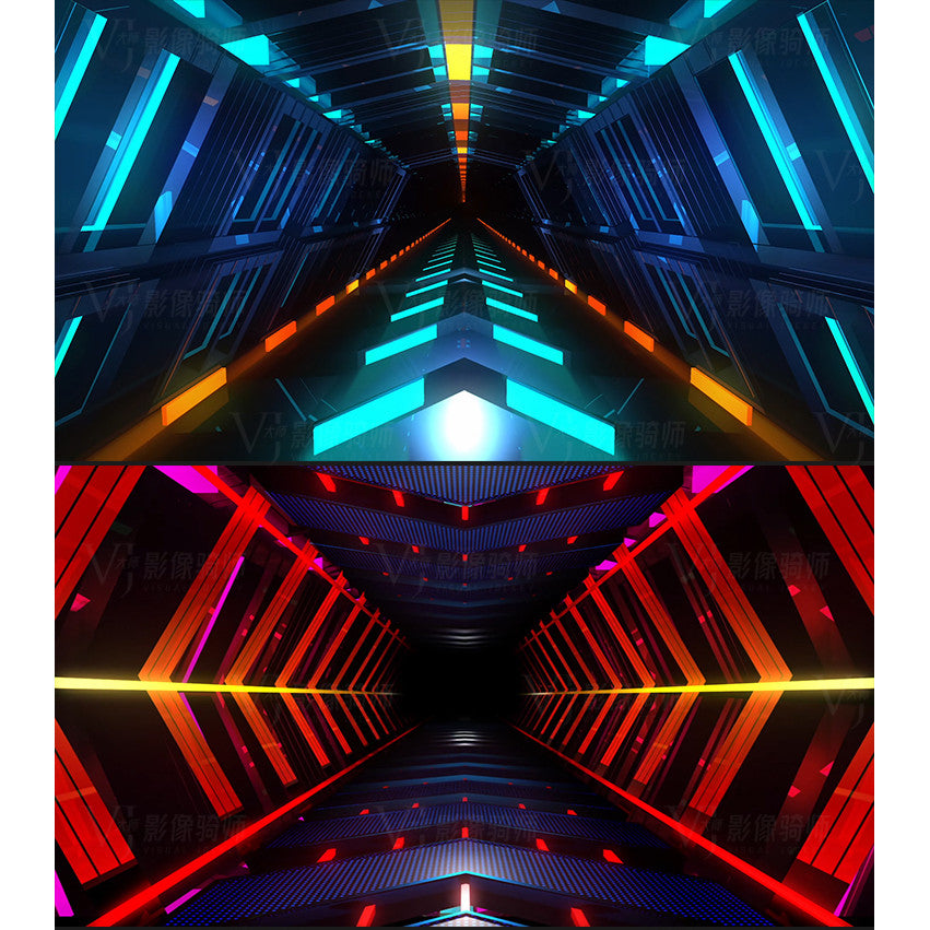 🎥 VJ LOOP | Futuristic 3D Tunnel Rush Club LED Wall Visuals 4K 🚀🌌 [MICHIGO STUDIO]