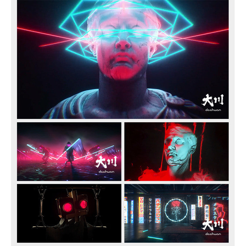 🎥 VJ LOOP | Retro Dark Skull & Ram Head Gothic Stage LED Club Background 🐏💀 [ MICHIGO STUDIO ]